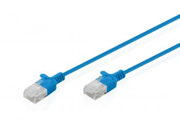 CAT 6 U-UTP Slim Patchkabel, 0,3 m, Blau 