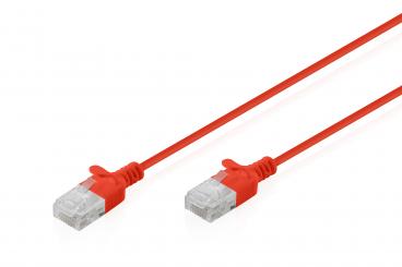 CAT 6 U-UTP Slim Patchkabel, 0,3 m, Rot 