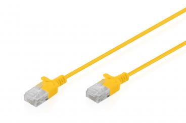 CAT 6 U-UTP Slim Patchkabel, 0,3 m, Gelb 