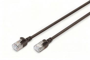 CAT 6A F-FTP Slim Patchkabel,  0,3m, Braun 