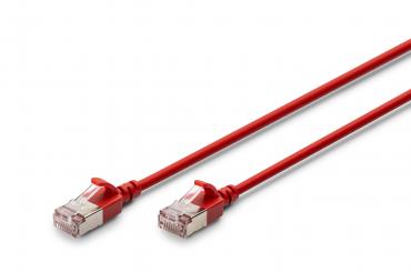 CAT 6A F-FTP Slim Patchkabel,  0,3m, Rot 