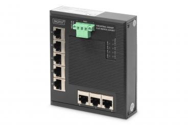 8 Port Gigabit Ethernet Netzwerk  Switch, Flat, Industrial, Unmanaged 