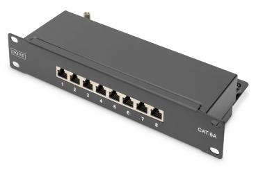 CAT 6A, Klasse E Patch Panel, geschirmt, schwarz 