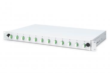 LWL-Spleißbox, 1HE, bestückt, 12x LC-APC DX, OS2 