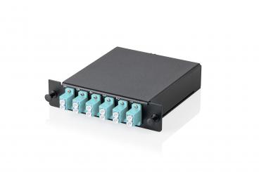 MPO Kassette, Multimode OM3, LC/DX, LC auf MPO, für 3 Kassettenfelder 