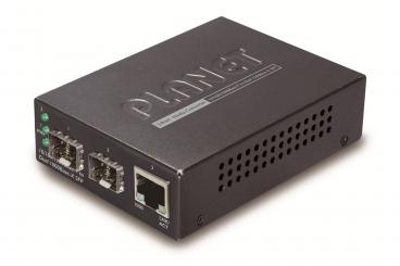 10/100/1000Base-T to Dual 1000Base-X SFP Media Converter 