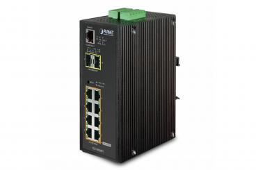 Industrial 8-Port Gigabit PoE Switch, Managed, 2 Uplinks 