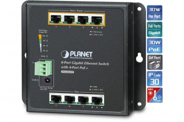 8-Port 10/100/1000T Wall Mounted Gigabit Ethernet Switch mit 4-Port PoE+ 